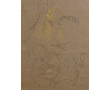GRAHAM SUTHERLAND (BRITISH, 1903-1980)Palm Tree and Cactus (1954)chalk on paper32.5 x 25cmARRProvenanceRoland, Browse & Delba
