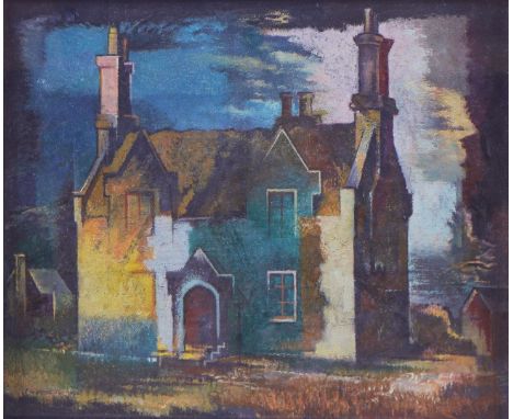 FRANCIS WYNNE THOMAS (BRITISH, 1907-1989)House at nightsigned 'F WYNNE THOMAS' (lower right)oil on canvas27x 32cmARRCondition