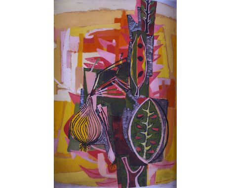 THOMAS SWIMMER (BRITISH, B. 1932)Vegetablessigned 'Thomas Swimmer. '57' (lower right)gouache45 x 29.5cmARRCondition reportGou