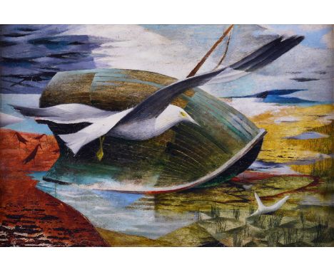 JOHN ROWLAND BARKER (BRITISH, 1911-1959)Bird and Boat, Chichester Harboursigned and dated 'Barker 52' (lower left), inscribed