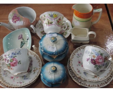 A selection of ceramics including Crown Staffordshire, Carltonware etc