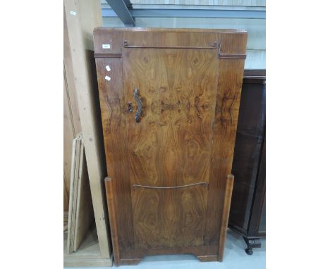 A mid 20th century burr walnut wardrobe of Art Deco style