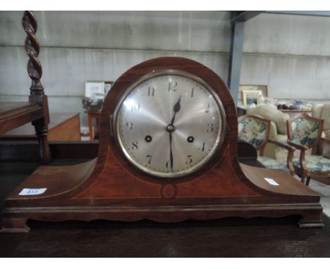 A 1920's mahogany Napolean hat case mantel clock