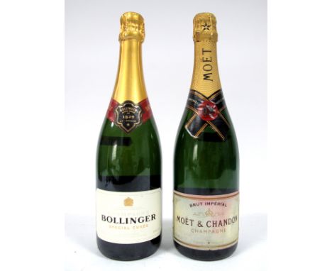 Champagne - Bollinger Special Cuvee Brut Champage, 75cl, 12% Vol.; Moet & Chandon Brut Imperial Champagne, 750ml, 12% Vol. (2