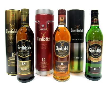 Whisky - Glenfiddich Single Malt Scotch Whisky 18 Years Old, batch number 3024, 70cl, 40% Vol., boxed; Glenfiddich Single Mal