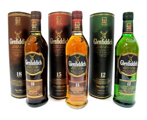 Whisky - Glenfiddich Single Malt Scotch Whisky 18 Years Old, batch number 3334, married in small batches, 70cl, 40% Vol., box