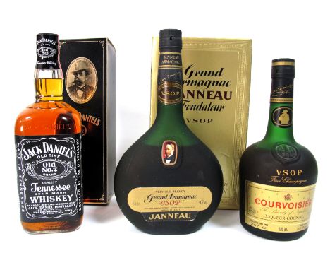 Spirits - Janneau Grand Armagnac V.S.O.P Very Old Brandy, 40% proof, 68cl, boxed; Courvoisier Liqueur Cognac, 70% proof, 680m