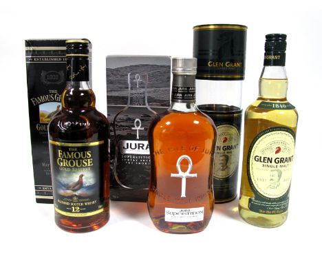 Whisky - The Famous Grouse Gold Reserve Blended Scotch Whisky, aged 12 years, 700ml, 40% Vol. boxed; Jura Superstition Single