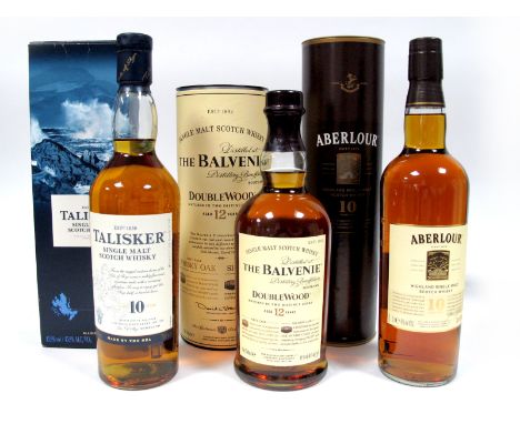 Whisky - Talisker Single Malt Scotch Whisky Aged 10 Years, 70cl, 45.8% Vol., boxed; The Balvenie Doublewood Single Malt Scotc