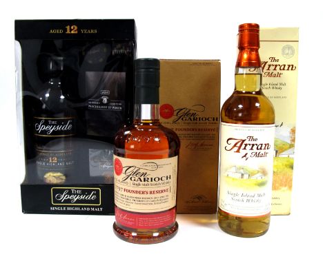 Whisky - Glen Garioch Founder's Reserve Highland Single Malt, 48%, 700ml, boxed; The Arran Single Island Malt Scotch Whisky, 