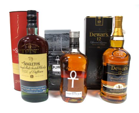 Whisky - The Singleton Single Malt Scotch Whisky, aged 12 years, 70cl, 40% Vol., boxed; Jura Superstition Single Malt Scotch 