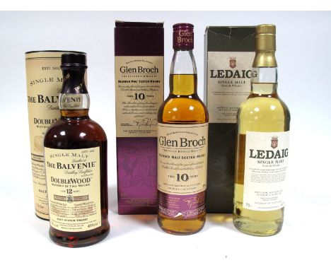 Whisky - The Balvenie Doublewood Single Malt Scotch Whisky Aged 12 Years, 70cl, 40% Vol. boxed; Glen Broch Blended Malt Scotc