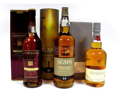 Whisky - Glenmorangie Highland Single Malt Scotch Whisky The Lasanta, sherry cask extra matured, 70cl, 46% Vol., boxed; Scapa