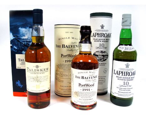 Whisky - Talisker Single Malt Scotch Whisky Aged 10 Years, 70cl, 45.8% Vol., boxed; The Balvenie PortWood Single Malt Scotch 
