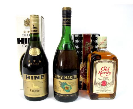 Spirits - Hine De Luxe Cognac, 70% proof, 24 fl.oz., boxed; Remy Martin Fine Champagne V.S.O.P. Cognac, 70% proof, 24 fl. oz.