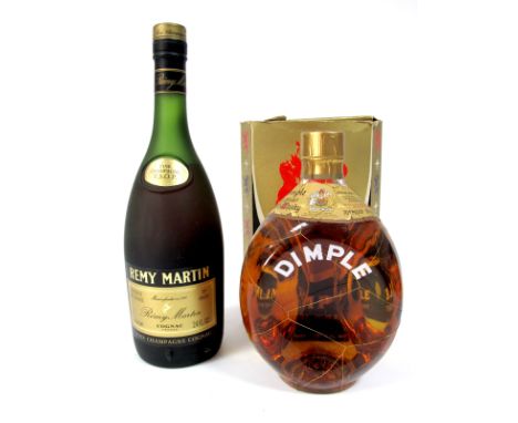 Spirits - Remy Martin V.S.O.P Fine Champagne Cognac, 70% proof, 24 fl.oz; John Haig & Co. Dimple Old Blended Scotch Whisky, b