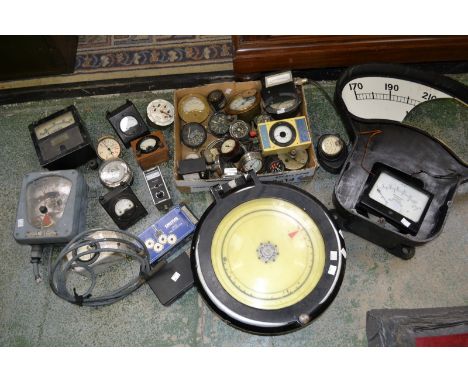 Vintage meters - marine, electrical, thermal; rope speed indicator  etc. some Bakelite; marine; aviation including Griffin & 