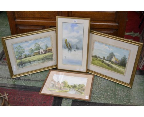 George Willott
A pair, Galloway Farm. Scottish Borders, and Farmhouse near Rugeley
signed, watercolours, 36cm x 25cm; another