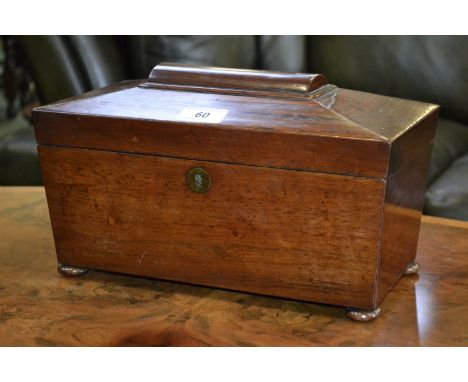 A Victorian rosewood sarcophagus tea caddy, c.1880