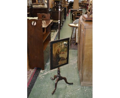 A George III mahogany firescreen, c.1810