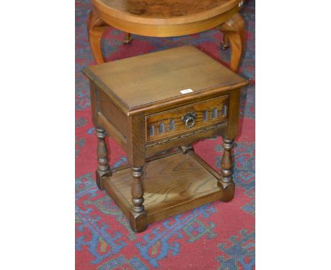 An Old Charm side table, single small drawer to frieze, shelf to base