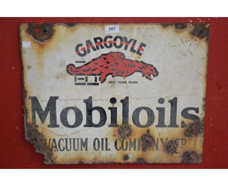 A vintage Mobil oils metal advertising sign