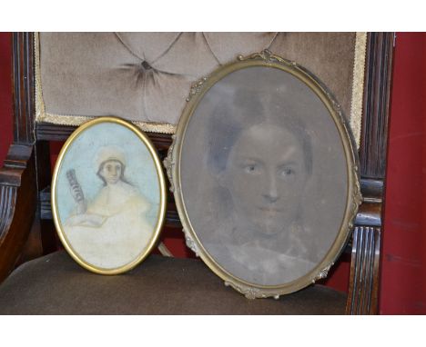 English School (early 19th century)
Portrait of a Lady, Holding a Musical Score
watercolour on silk, oval, 19.5cm x 14.5cm; a