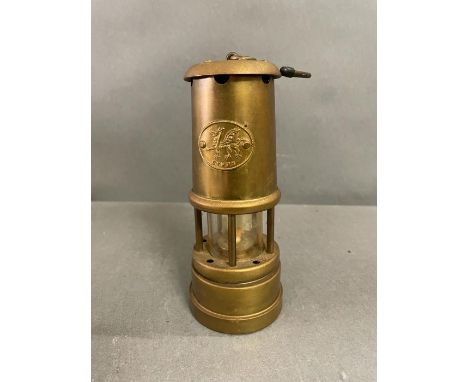 A Brass miners lamp, Welsh.