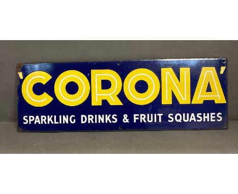 A Corona fruit juice enamel adverting sign (76cm x 25.5cm)