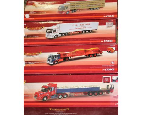 Four Corgi Hauliers of Renown 1:50 scale die cast limited edition lorries,Adam Jones & Sons Atkinson Border Tandem Axle Trail