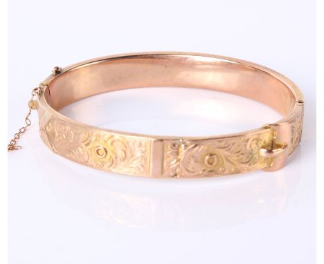 A 9ct gold hollow bangle, 11.9g 