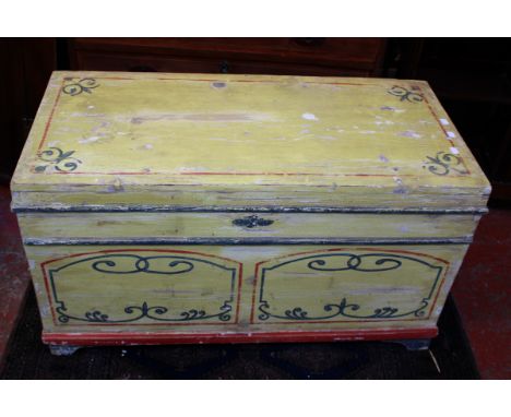 A painted trunk 101cm wide 
