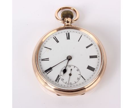 A 9ct gold open face pocket watch, 'Presented to the Rev. David Griffiths by Loughor Church & Friends , 25th Aug 1911', Roman