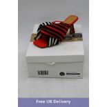 Ugo Paulon Women's Shoes, Red/Black Stripe Mules, Size 36