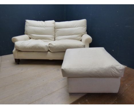 Modern 2 seater sofa & footstool (for reupholstery) 79 x 150 cm