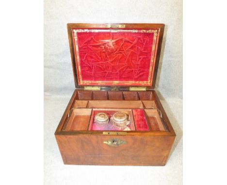 Victorian walnut jewellery & trinket box