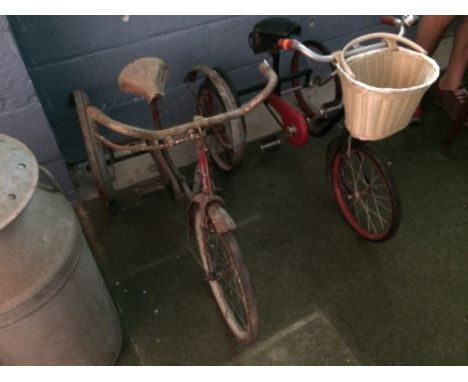 2 vintage child's tricycles