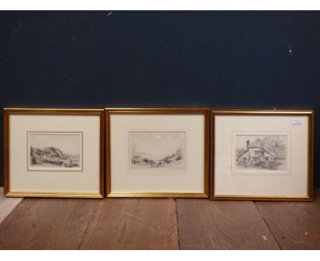 'Joseph Newington Carter' (C19th) 'Plymouth Sound' pencil sketch, inscribed, signed & dated July 3/65, a companion study, a p