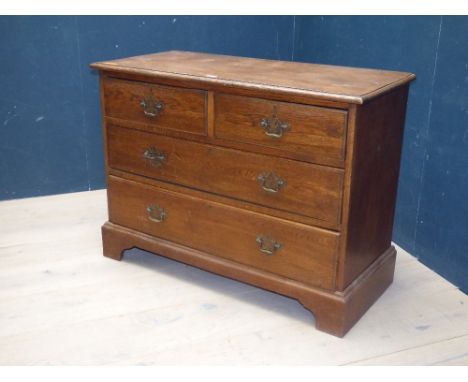 Georgian style oak chest of 2 short & 2 long drawers on bracket feet 77H x 107W cm