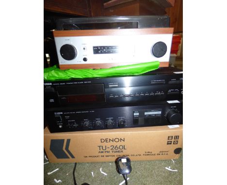 Yamaha Natural Sound Stereo cassette deck KX-380 with CD player, National ? speakers, stereo integrated turntable, amplifier 