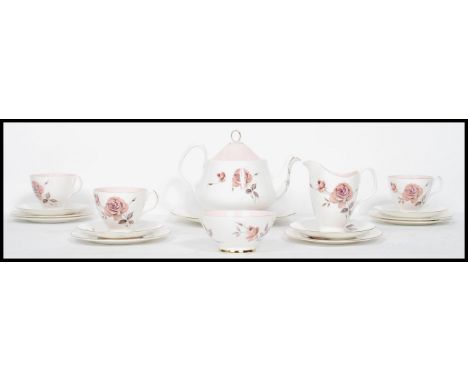 A vintage 20th century retro Bristol Poutney part dinner tea service comprising 6 dinner plates, 6 breakfast plates, 6 tea pl