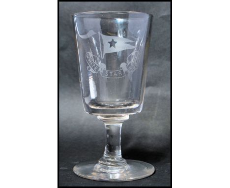 An original presumed early 20th century (possibly 1930's) White Star Line first class wine glass / goblet with White Star Lin