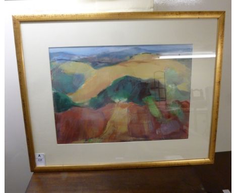 P Lambshire - 'Chiltern Landscape'  pastel  bears a signature & label verso  15'' x 21'' in a gilt frame          BSR