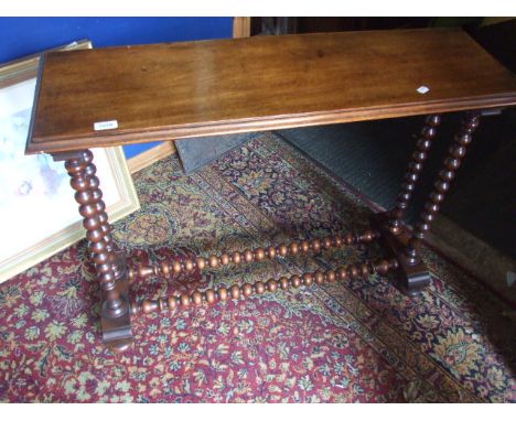 VICTORIAN BOBBIN LEG &amp; STRETCHER HALL TABLE 40 X 13 X 29 1/2 inches tall