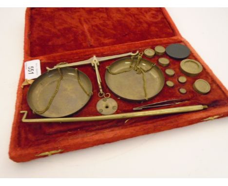 BOXED SET OF BRASS WEIGHING SCALES