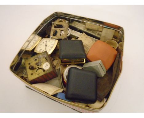 BOX OF CLOCK PARTS