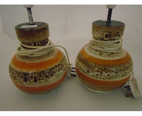 PAIR OF WEST GERMAN LAMP BASES (33CM)