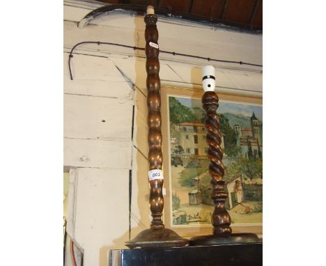 2 WOODEN LAMP BASES