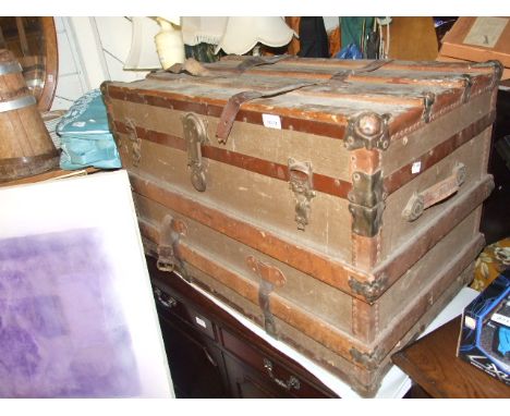VINTAGE TRUNK 32 inches wide 21 tall