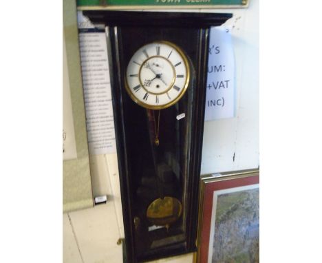 VIENNA REGULATOR CASED CLOCK WITH KEY AND PENDULUM